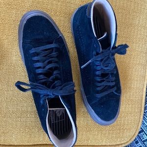 Black vans with brown sole. Barely worn!